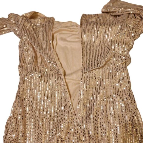 Shein sequins dress Women's medium Off-shoulder Back slit Midi Party Date night - Picture 12 of 15